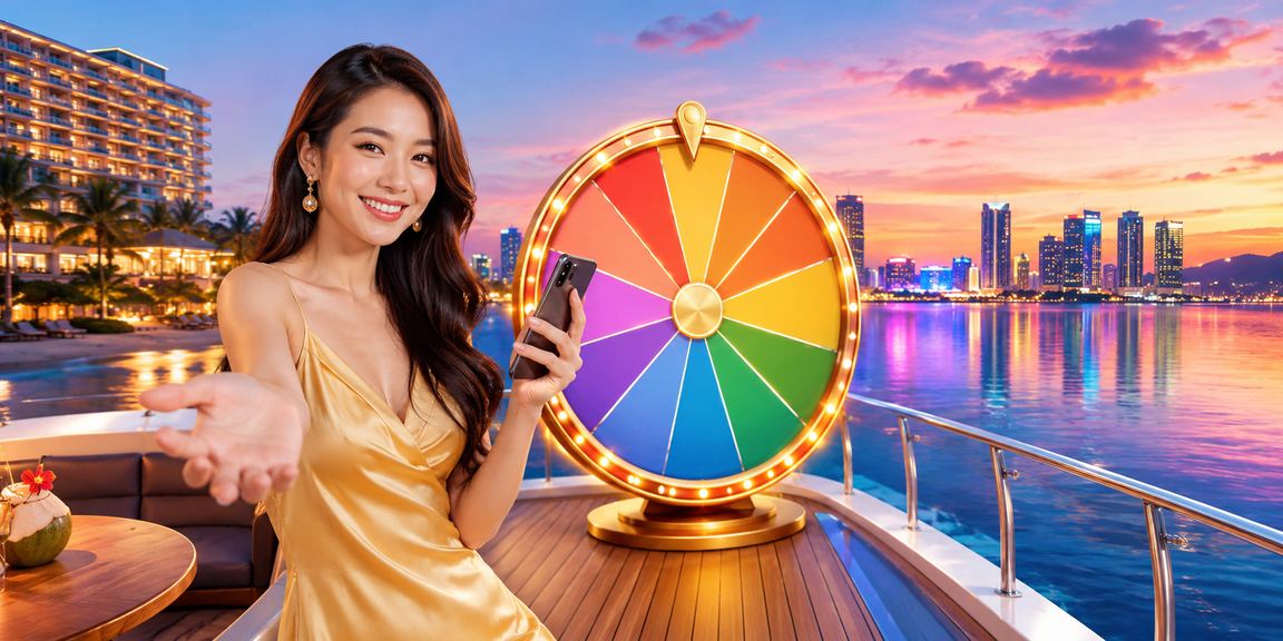Người phụ nữ mặc áo truyền thống xem kết quả xổ số Đà Nẵng tại bãi biển